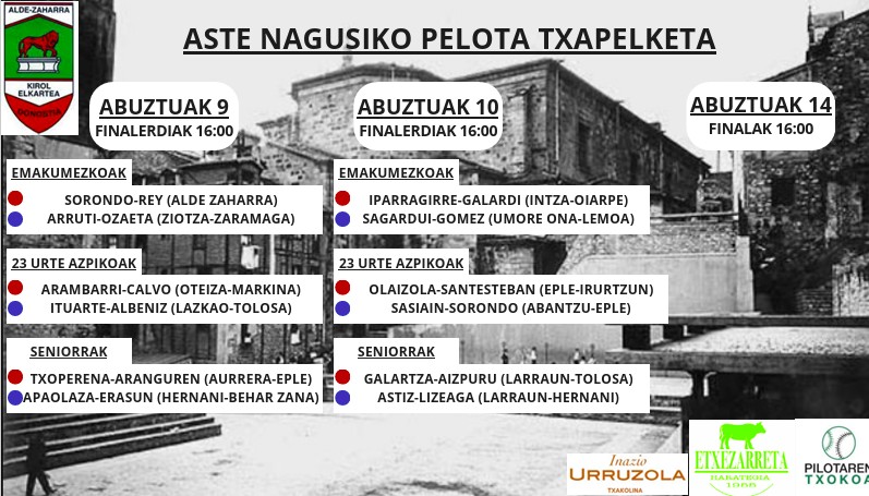 calendario torneo aste nagusia donostia 2026